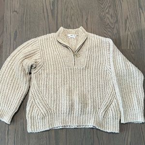 Mango wool blend zip neck sweater